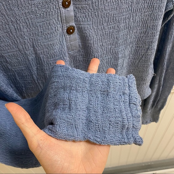 Free People Easy Breezy Long Sleeve Lace Henley Top - Picture 5 of 8